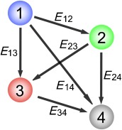Single-molecule four-color FRET